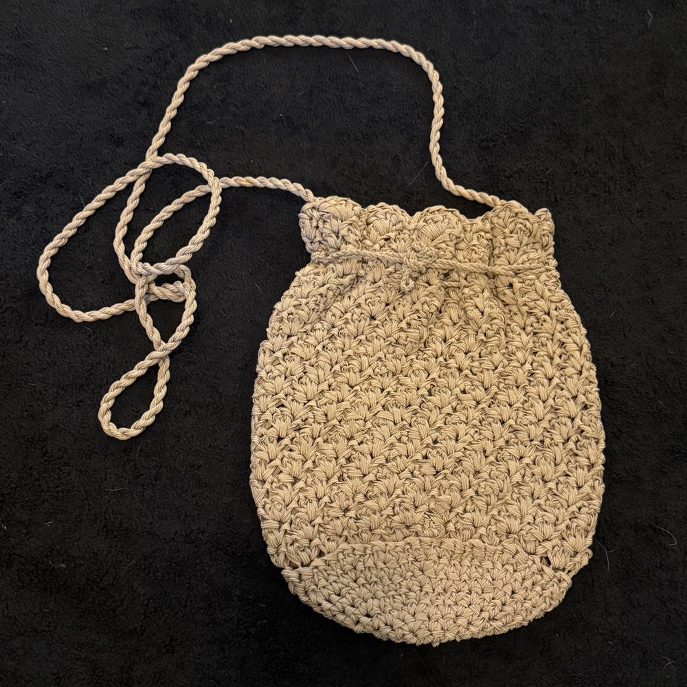 Vintage Talbots Tan Crochet Bag